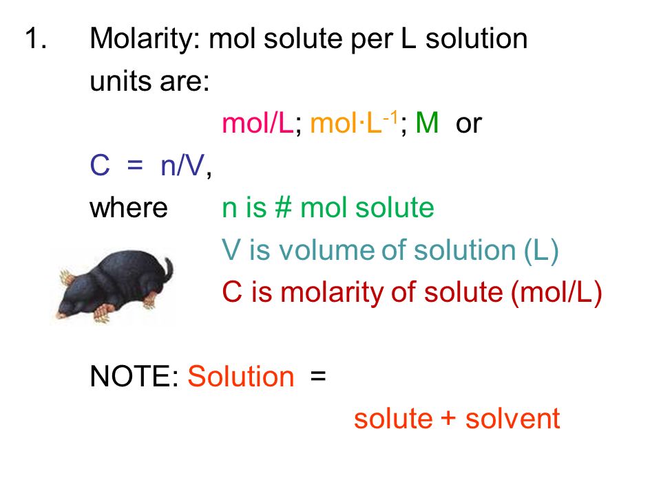 Expressing The Concentration Of A Solute In A Solution Ppt Download
