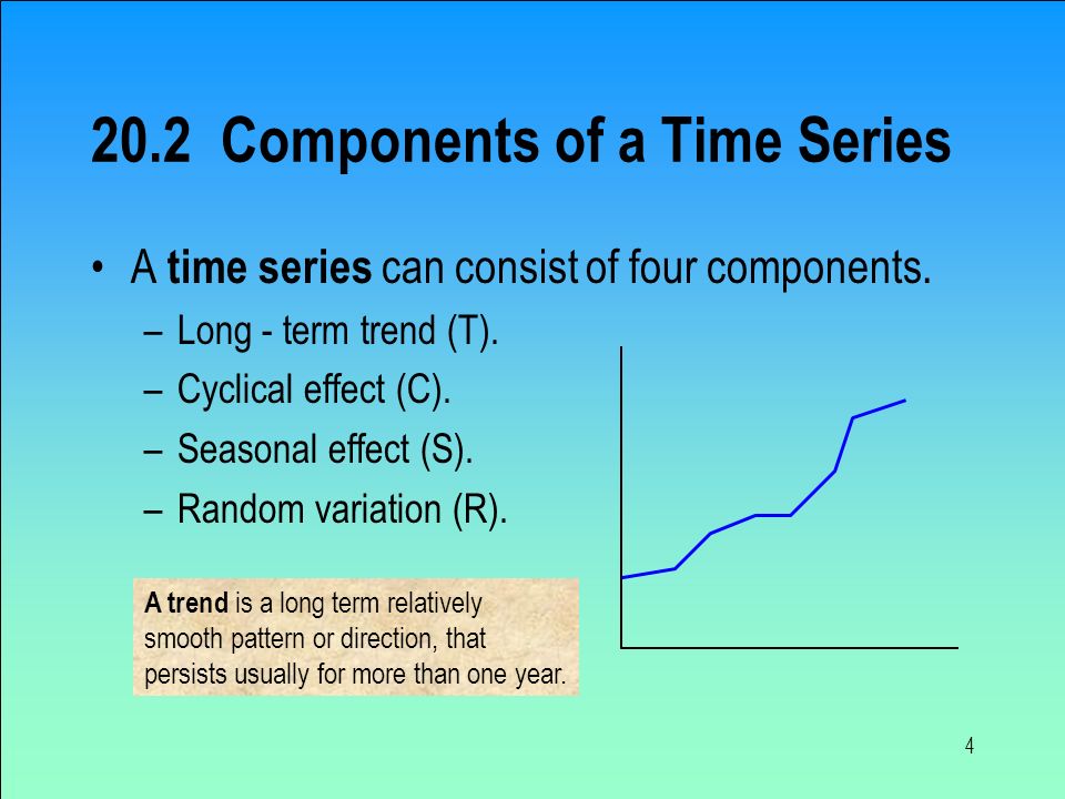 Components of a Time Series A time series can consist of four components.