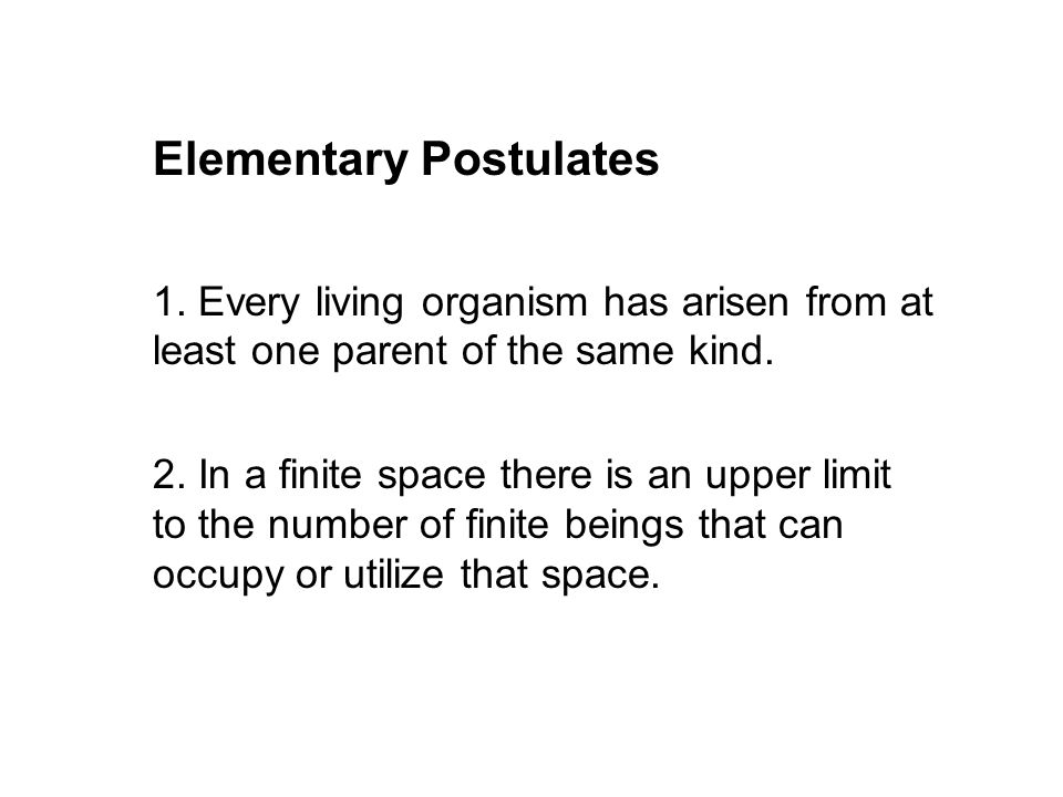 Elementary Postulates 1.