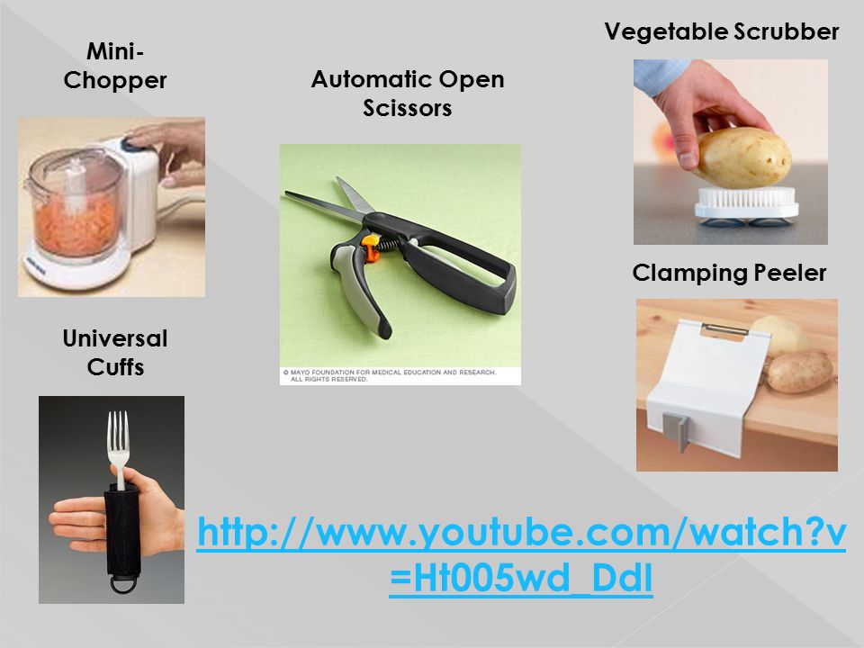 We invite you to check out a collection of pictures and videos of adaptive  kitchen items. Click on the links for a demonstration or instructional  video. - ppt download