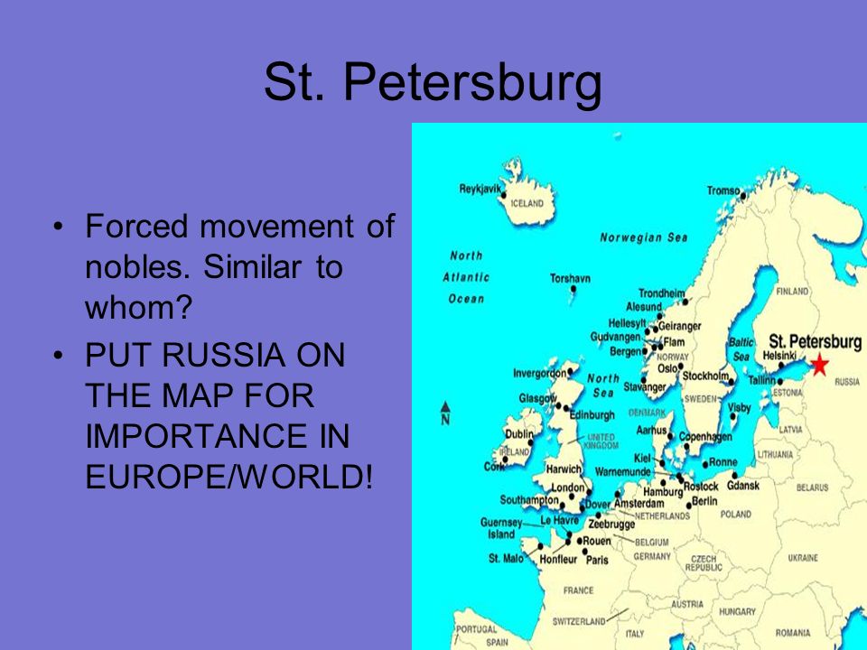 St. Petersburg Forced movement of nobles. Similar to whom.