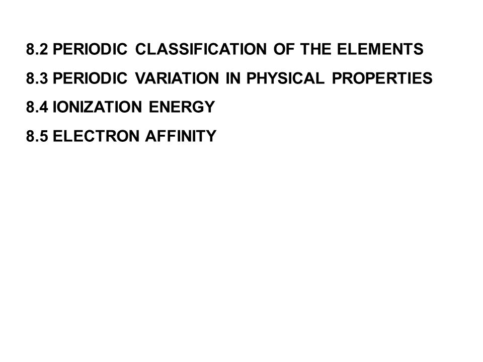 Periodic Relationships Among The Elements Chapter Ppt Download