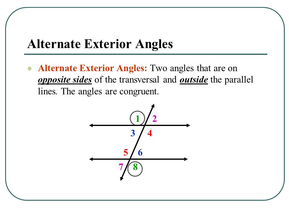 Unit 1 Angles And Parallel Lines Transversal Definition A