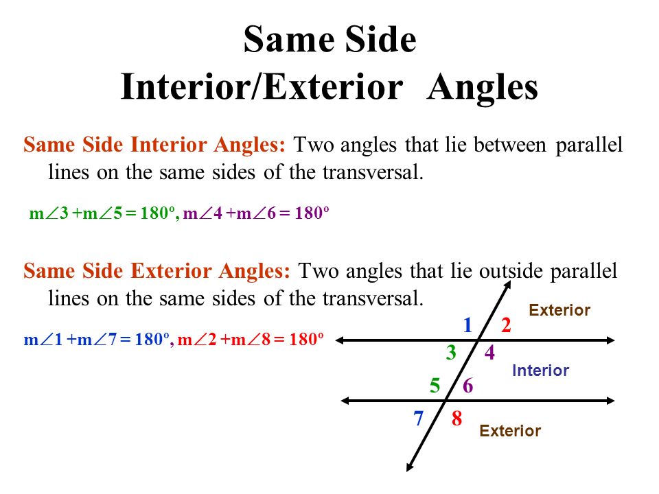 Are Same Side Interior Angles Congruent Or Supplementary