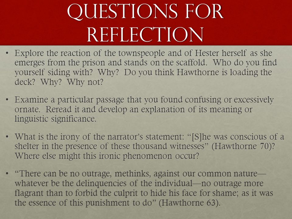 The scarlet letter reaction paper