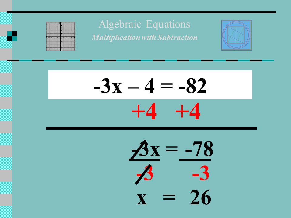 Algebraic Equations Multiplication with Addition 5x + 10 = x=70 55 x=14