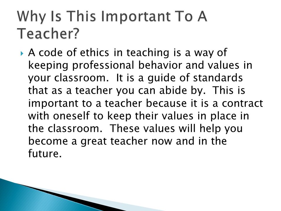Kin 103 A Code Of Ethics In Teaching Is A Way Of Keeping Professional Behavior And Values In Your Classroom It Is A Guide Of Standards That As A Teacher Ppt Download Kin 103 A Code Of Ethics In Teaching Is A Way Of Keeping Professional Behavior And Values In Your Classroom It Is A Guide Of Standards That As A Teacher Ppt Download