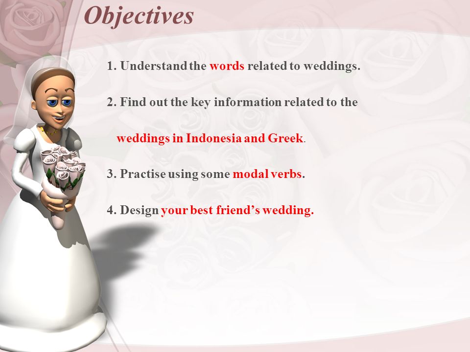 unit3 lesson3 weddings objectives 1 understand the words related to