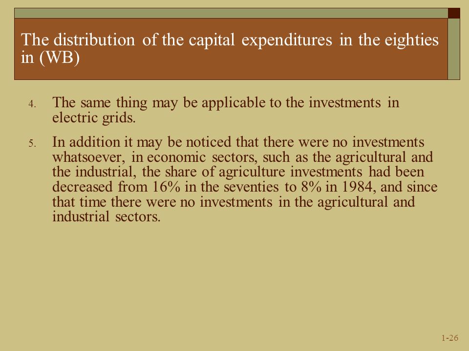 The same thing may be applicable to the investments in electric grids.