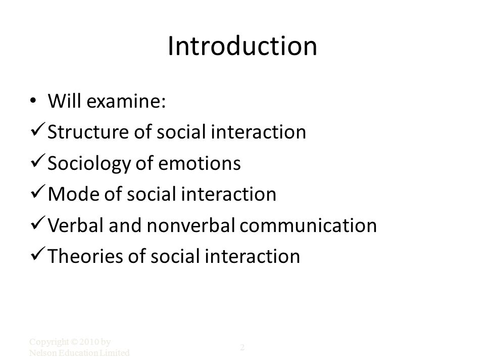 SOCIAL INTERACTION Key Theories And Concepts.. Copyright © 2010 By ...