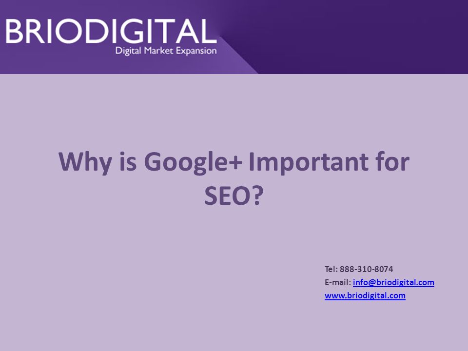 Why is Google+ Important for SEO.