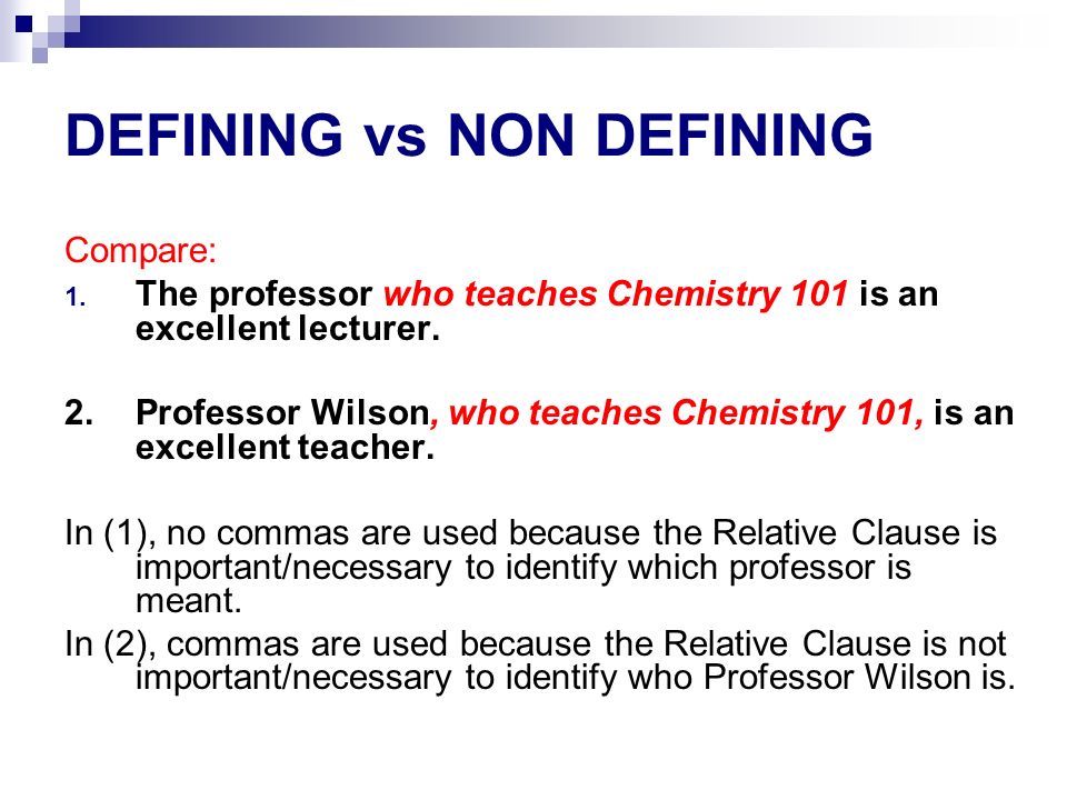 Defining and non defining relative clauses презентация