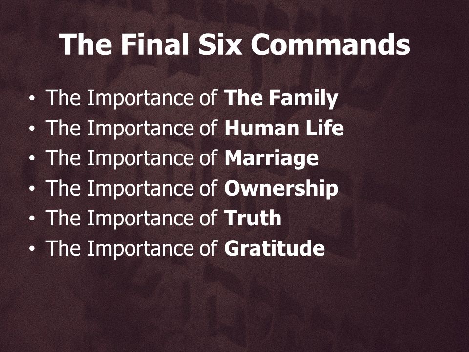 10 commandments importance
