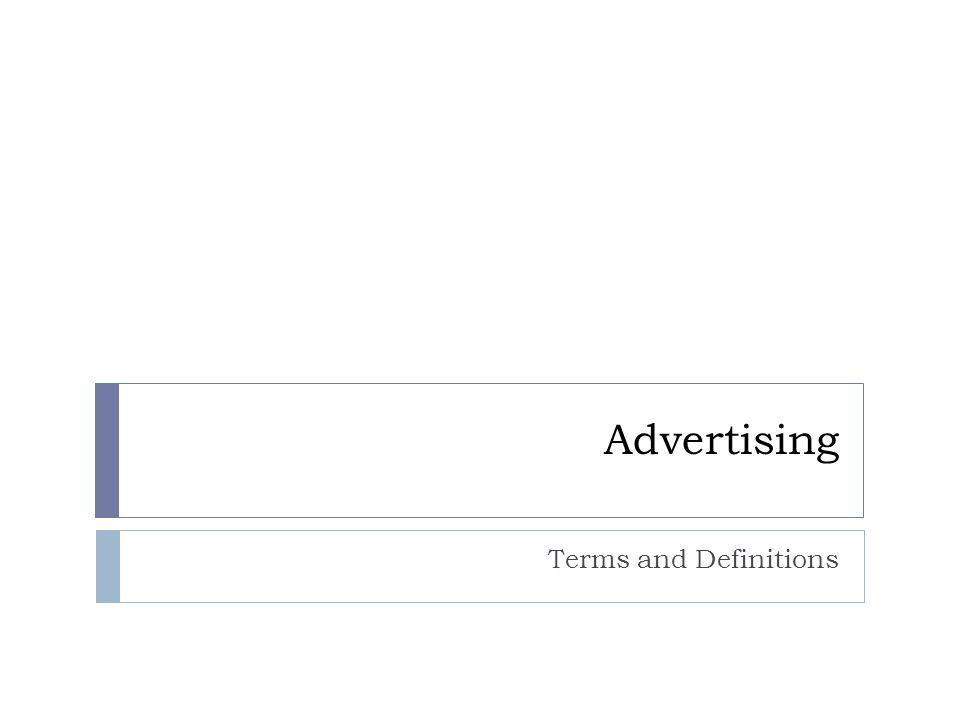 Advertising Terms and Definitions