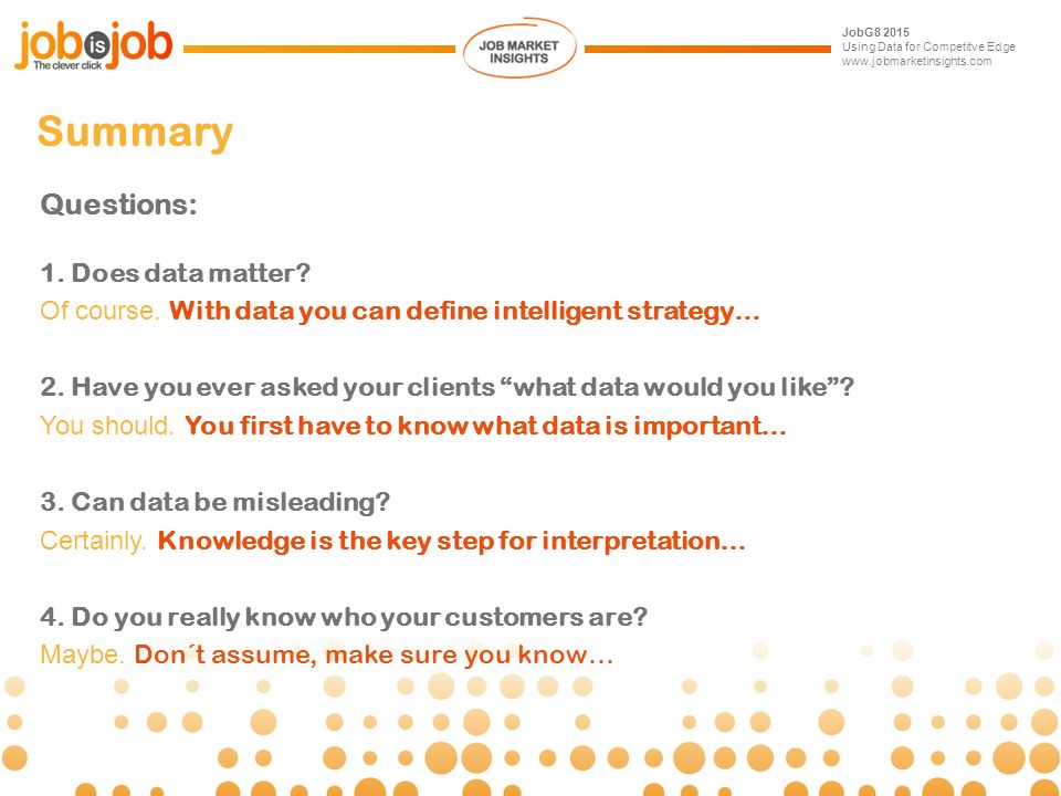Global meeting july 2015 using data for competitive edge matthew jobg