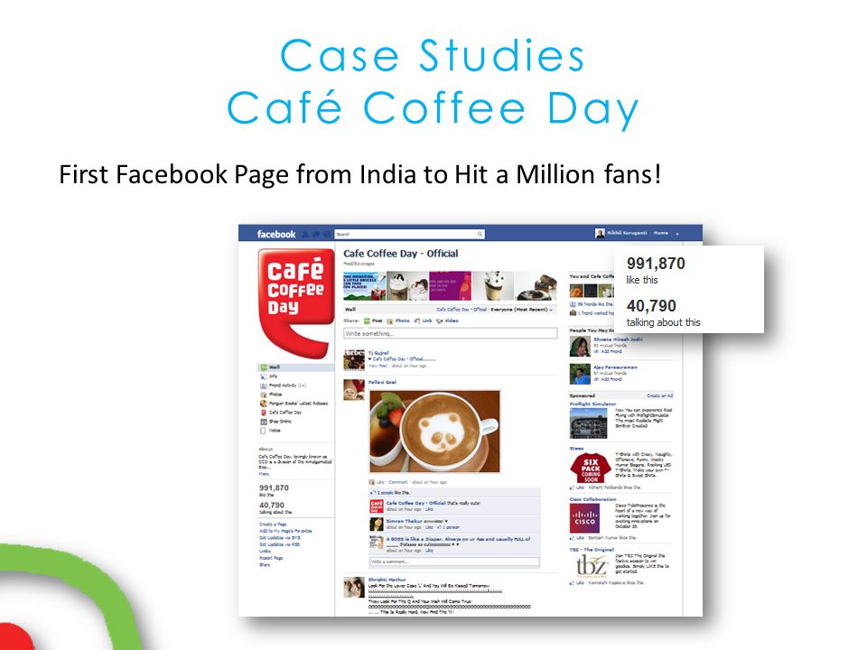 Case Studies Café Coffee Day First Facebook Page from India to Hit a Million fans!