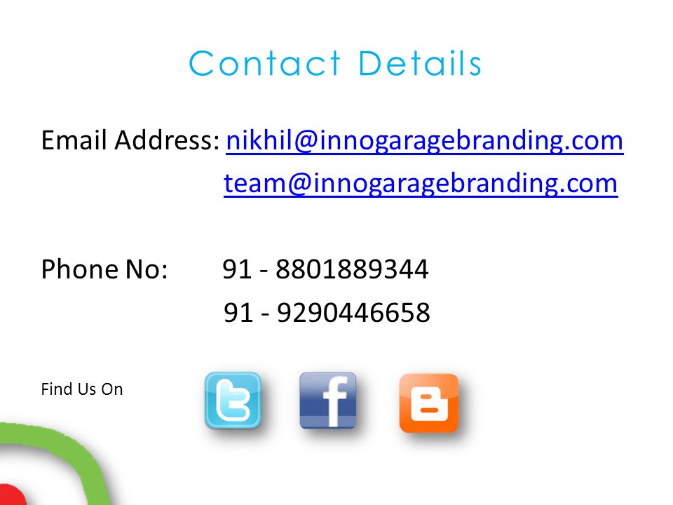 Contact Details  Address:  Phone No: Find Us On