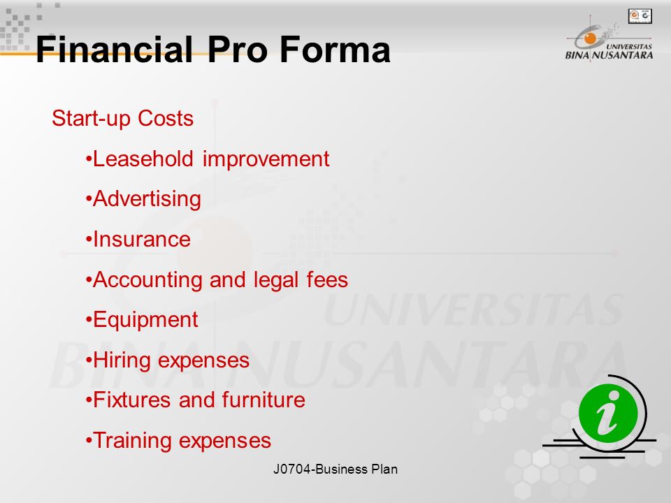 J0704-Business Plan Financial Pro Forma Session ppt download