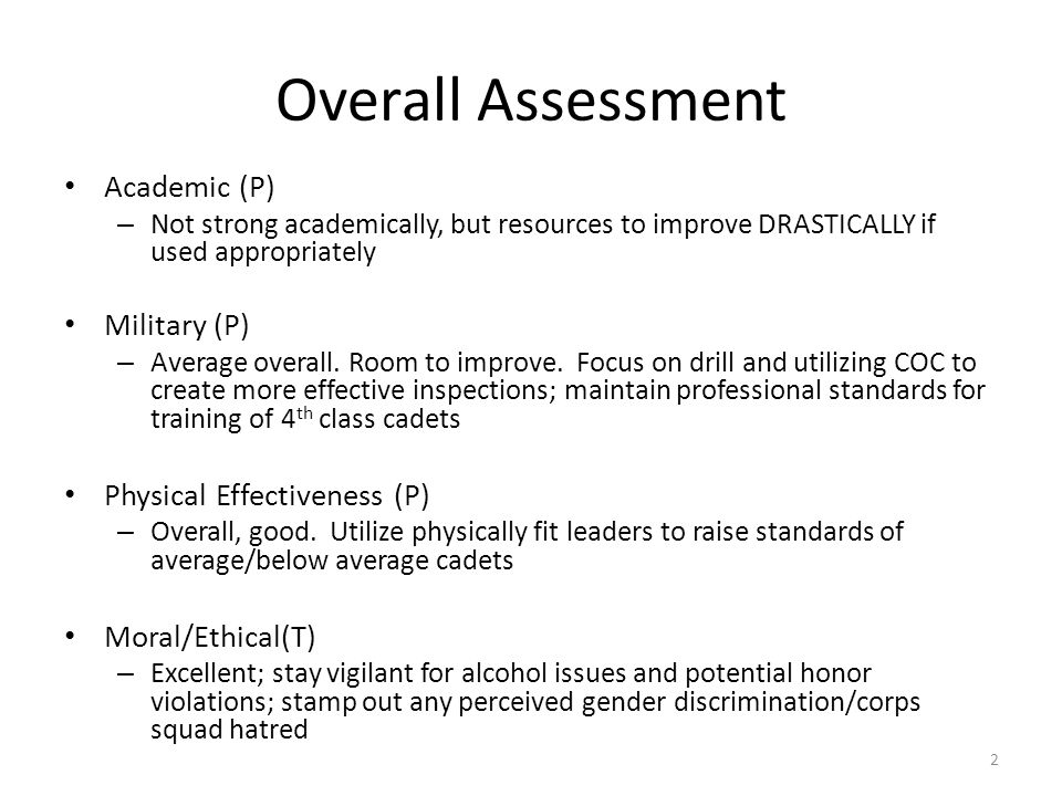 F-Troop METL Assessment 15 April Overall Assessment Academic (P) – Not  strong academically, but resources to improve DRASTICALLY if used  appropriately. - ppt download