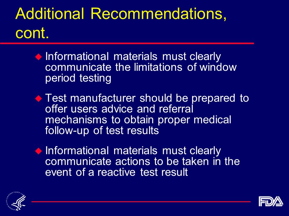 Additional Recommendations, cont.
