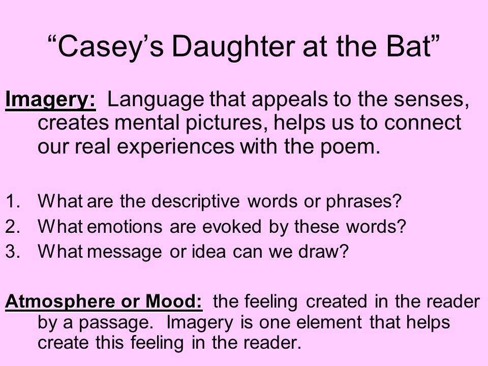 “Casey’s Daughter at the Bat” Narrative Elements Characters Setting