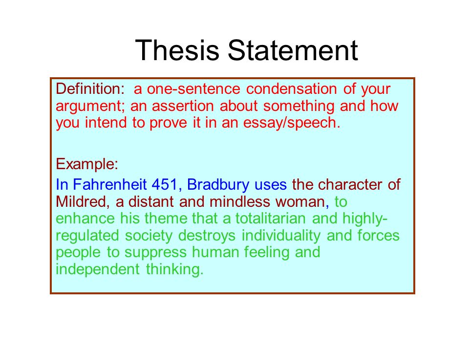 Fahrenheit 451 Thesis Statement
