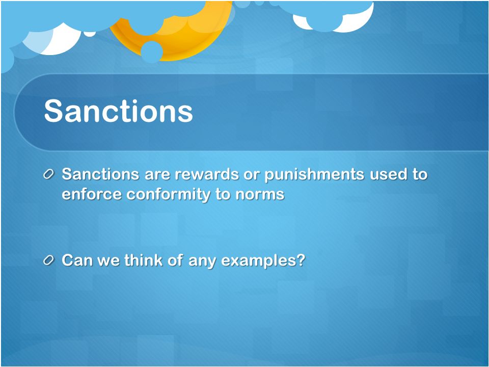 examples of sanctions in society