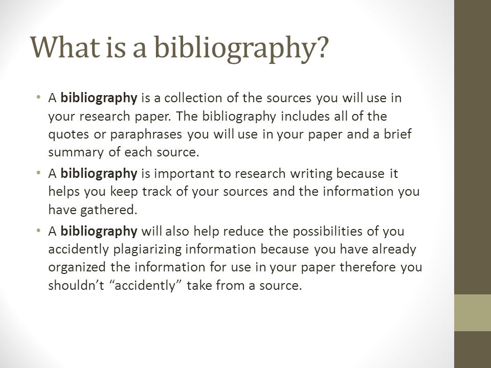 is a bibliography