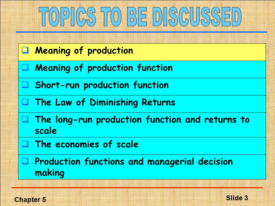 Chapter 5 Slide 1 CHAPTER 5 THEORY OF PRODUCTION Dr. Vasudev P. Iyer. - ppt  download
