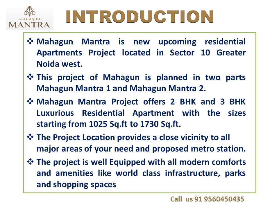  Mahagun Mantra is new upcoming residential Apartments Project located in Sector 10 Greater Noida west.