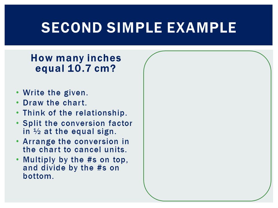 Chem To Go Lesson 4 Unit 1 Dimensional Ysis Organized Method How Many Inches Equal 10 7 Cm Write The Given Draw Chart