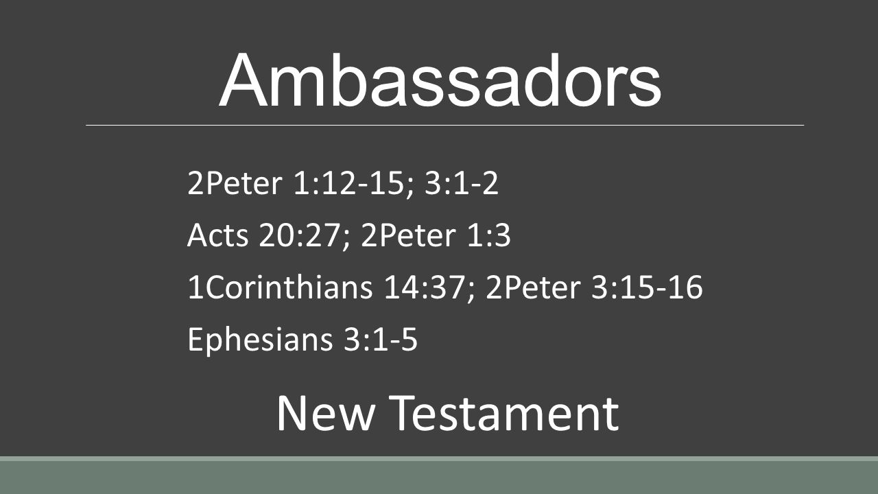 Our Standard Acts 20 New Testament 2timothy 21 2 3 Peter