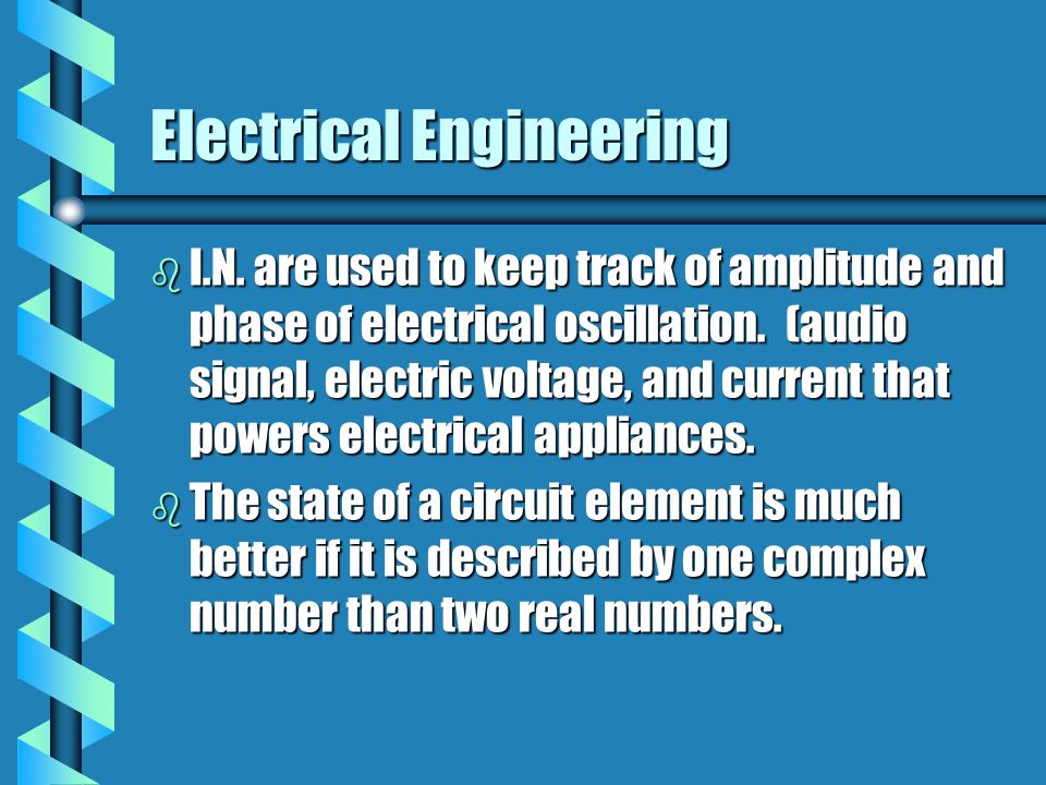 use of complex numbers in electrical engineering