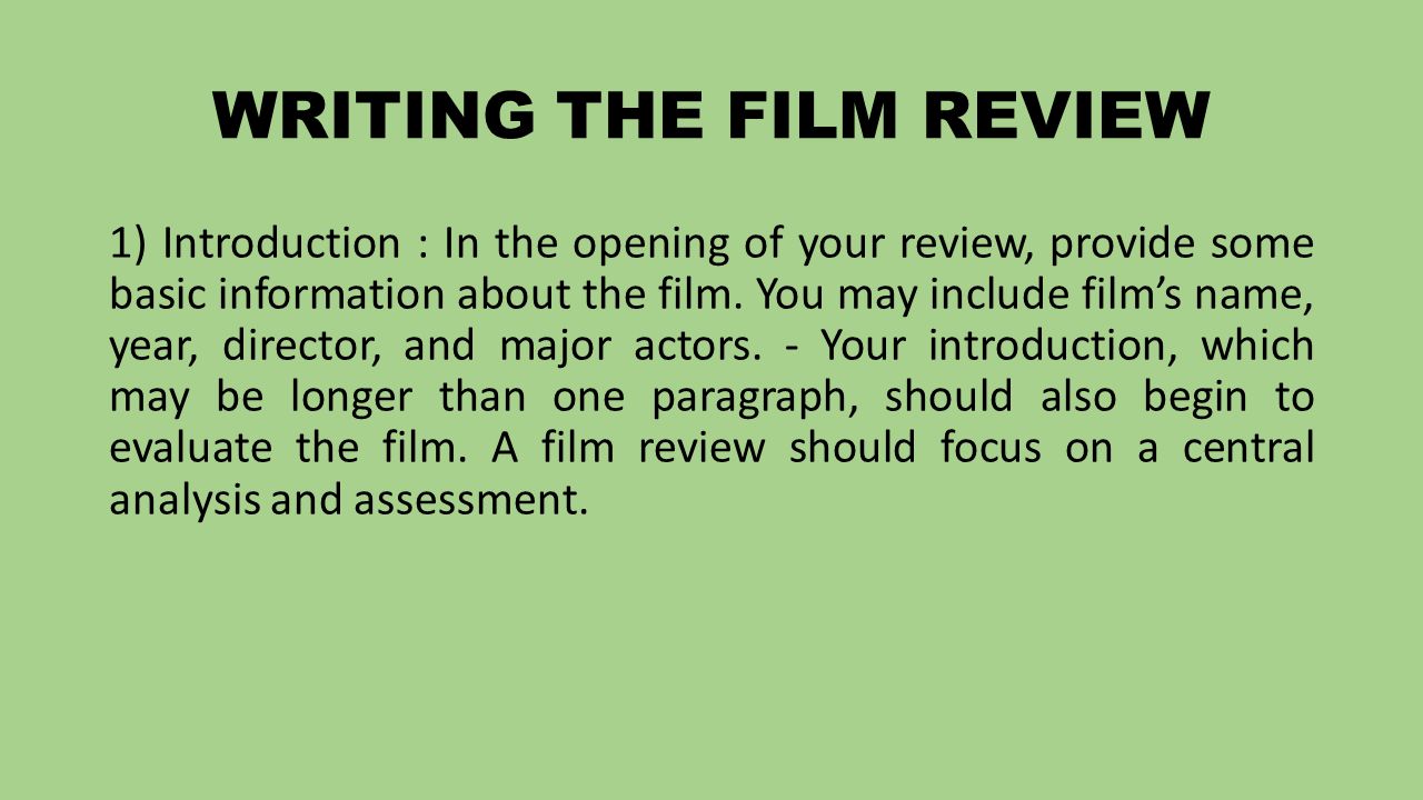 what to include in a film review