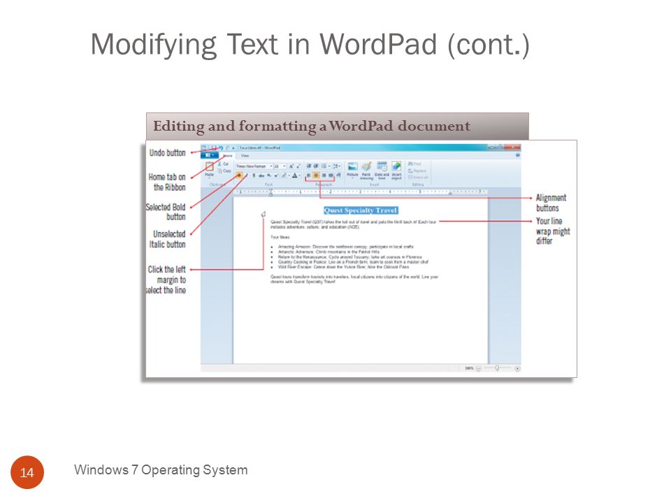 usingwindows programs including wordpad and paint windows 7