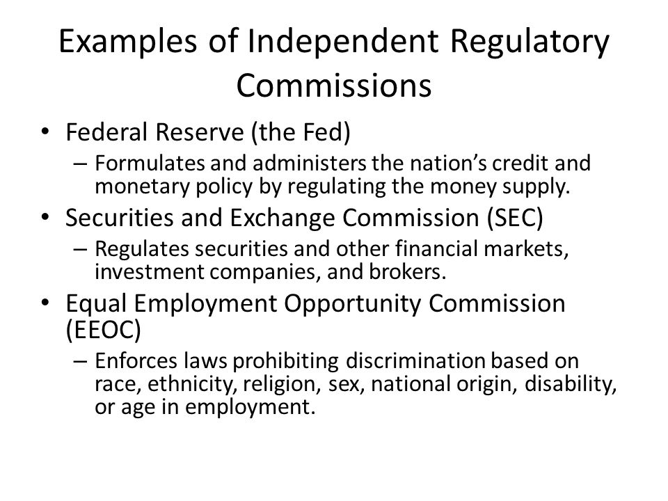 independent regulatory commissions are