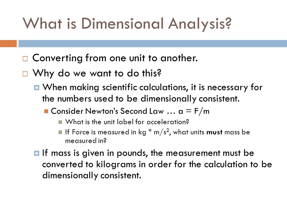 Dimensional Analysis Definition, Method & Examples - Video