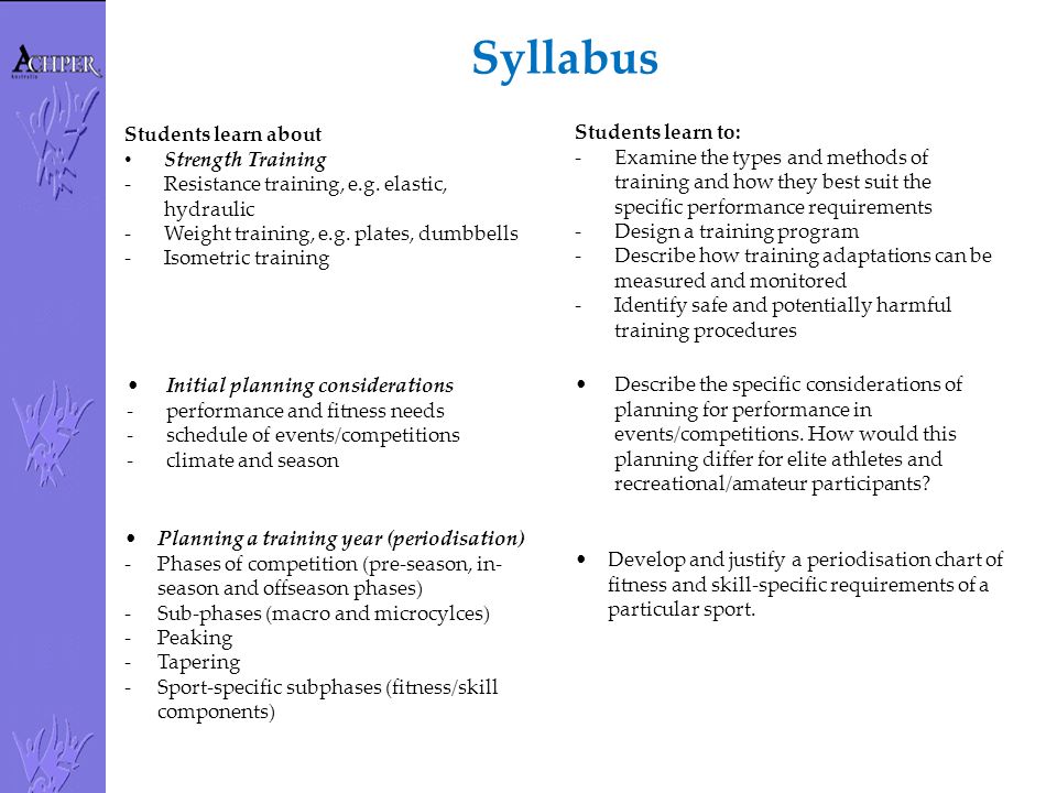 Resistance Training - HSC PDHPE