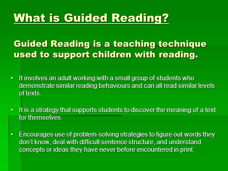 What is Guided Reading.