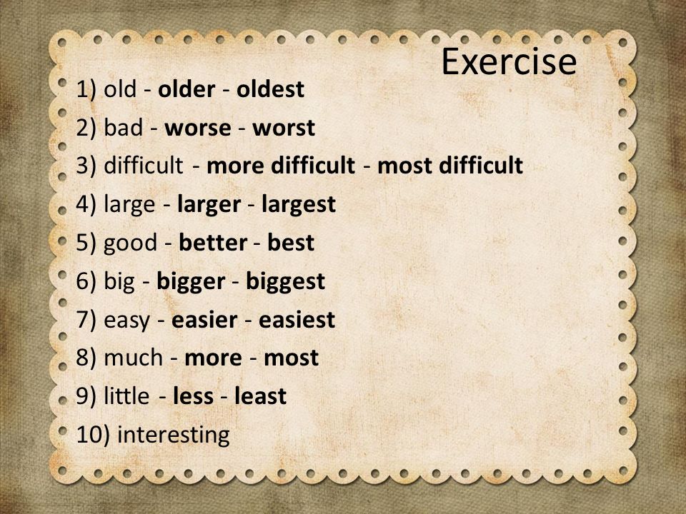 comparison degree degrees of comparison are used when we compare