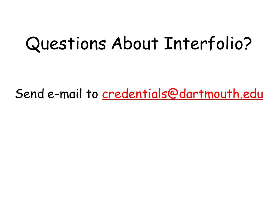 Questions About Interfolio Send  to