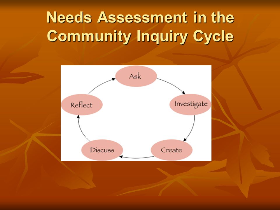 Needs Assessment in the Community Inquiry Cycle