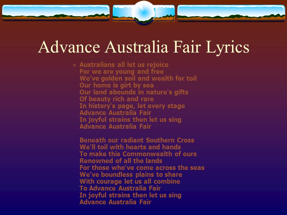 Australian Advance Australia Fair By Kevin And Xavier.