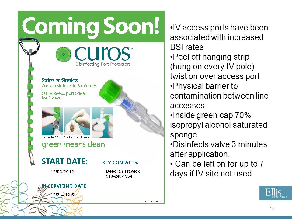 ELLIS MEDICINE CLABSI REDUCTION IN THE ICU Eve Bankert, MT ...