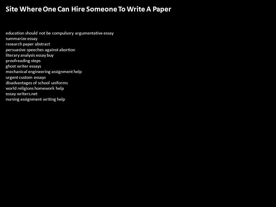hire someone to write an essay