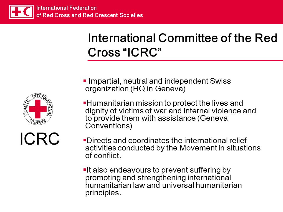 The International Red Cross and Red Crescent Movement and Civil -Military  Cooperation and Humanitarian Coordination. - ppt download