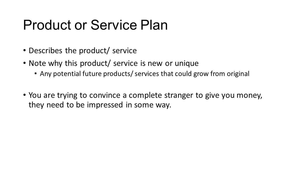 business plan for a product