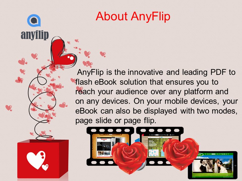 AnyFlip is the innovative and leading PDF to flash eBook solution that ensures you to reach your audience over any platform and on any devices.