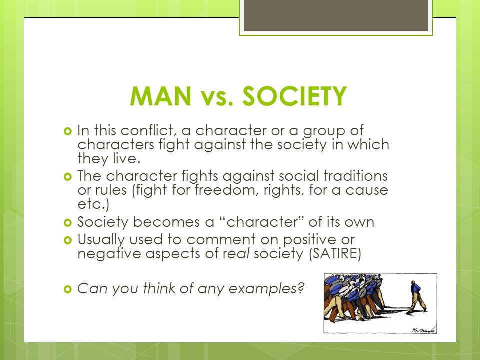 man versus society examples