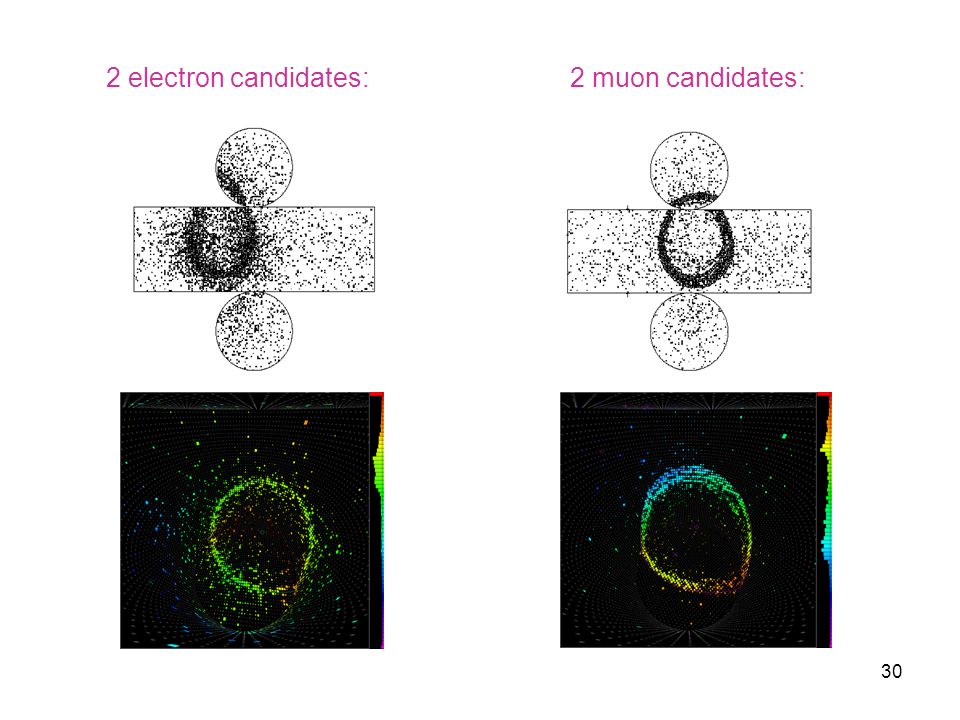 30 2 electron candidates:2 muon candidates: